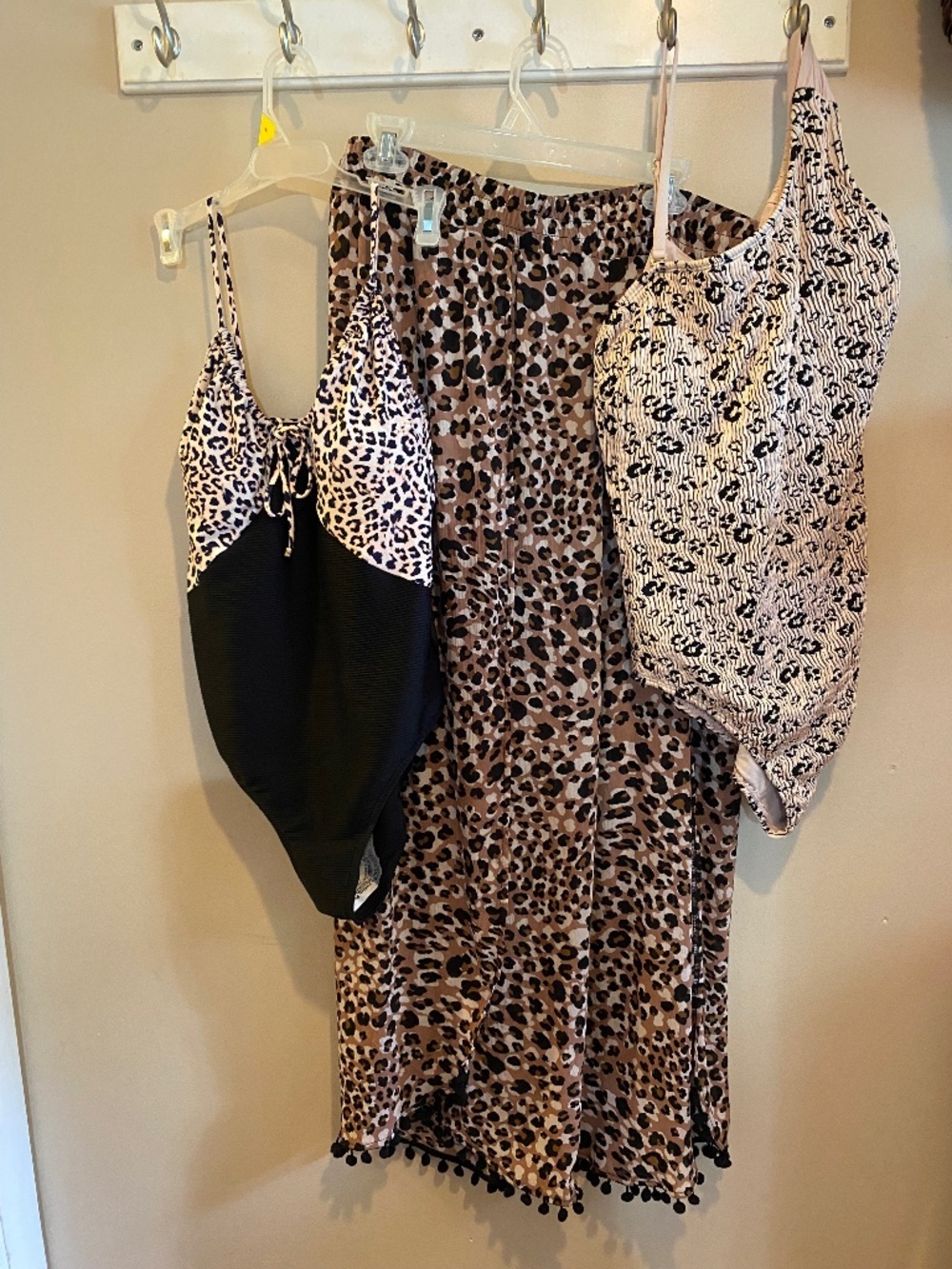 Three Piece swim set. 2 suits and beach pants. L